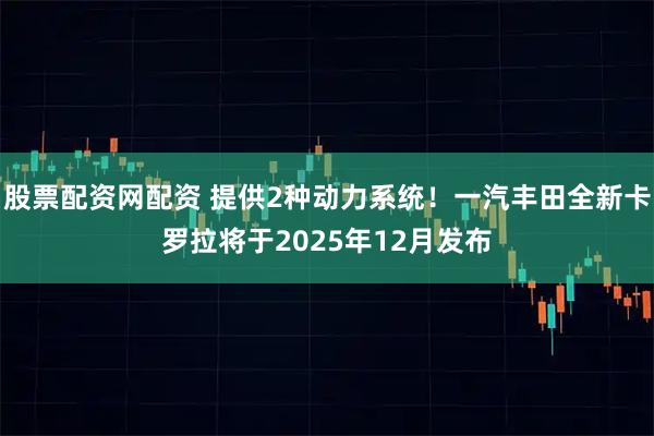 股票配资网配资 提供2种动力系统！一汽丰田全新卡罗拉将于2025年12月发布